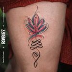 Unalome tattoo by ironbuzztattoos #ironbuzztattoos #unalome #buddhism #buddhist #symbol #lotus #watercolor #brushstroke #flower #floral