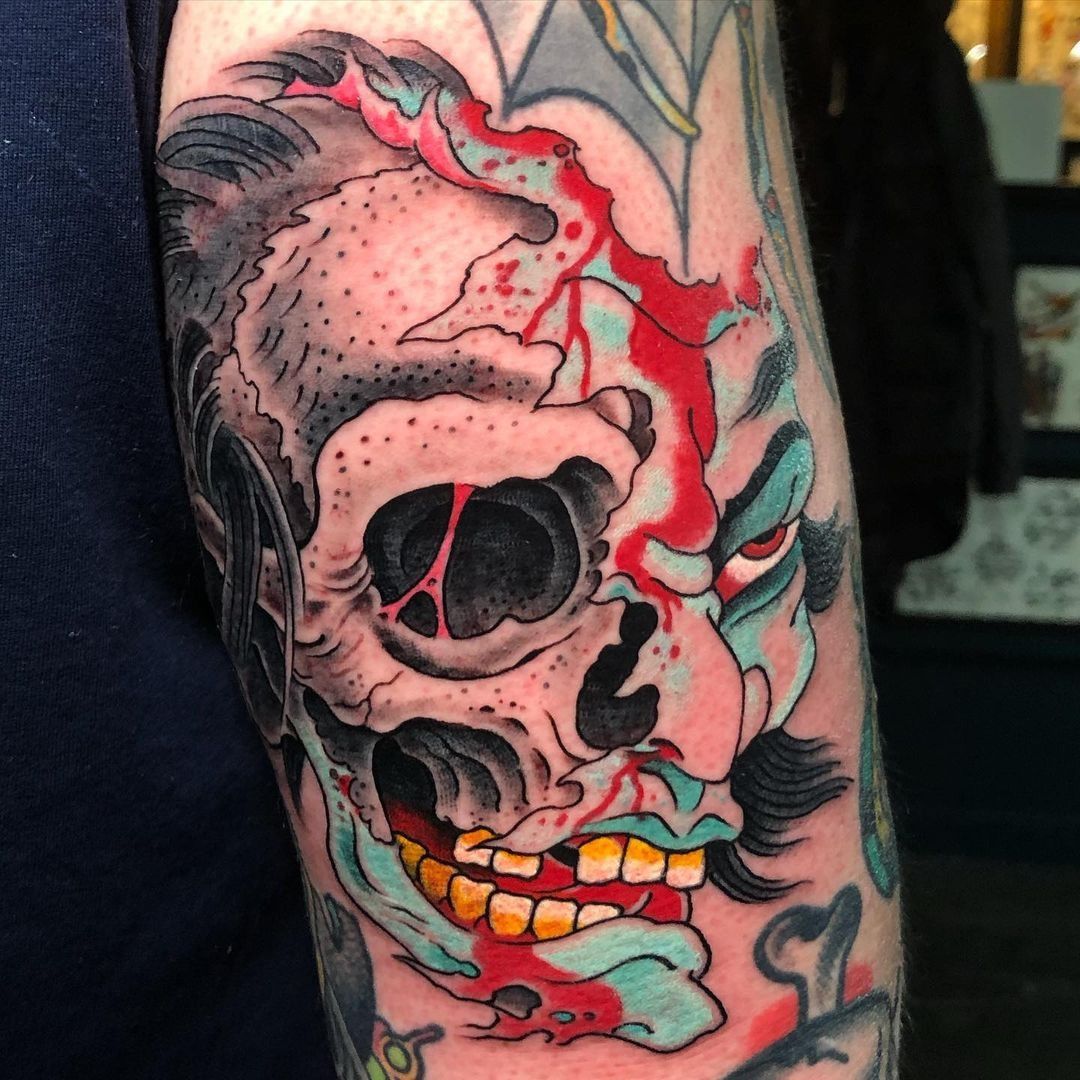 Skull Japanese Tattoo by Joe Carpenter  Tattoo Insider