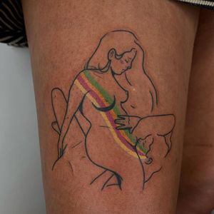 Tattoo by blaabad #blaabad #rainbow #linework #graphic #ladylovers #love #queertattoo #qttr #pridetattoo #lgbtqiatattoo #lgbtqtattoo