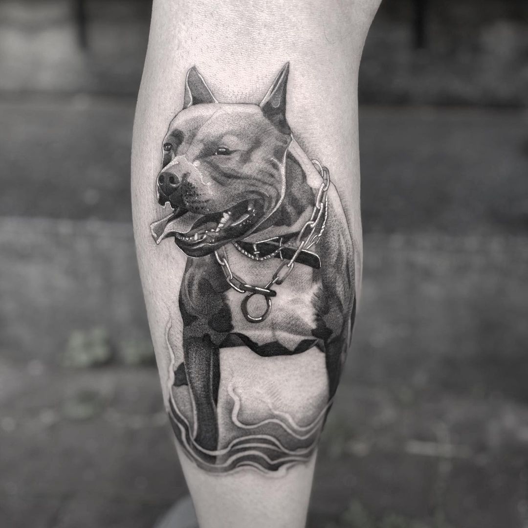 pitbull tattoo designs for men