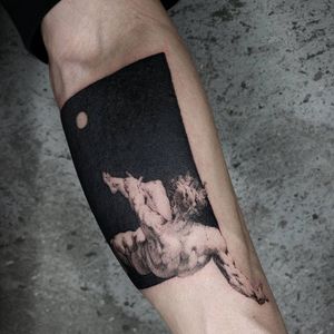 Illustrative tattoo by Kristianne aka krylve #kristianne #krylev #illustrative #phaeton #HendrickGoltzius #fineart