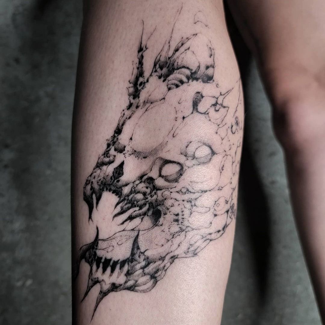 Tattoo uploaded by Justine Morrow • Illustrative tattoo by Kristianne aka  krylve #kristianne #krylev #illustrative #monster #anime #manga #demon  #surreal #darkart • Tattoodo