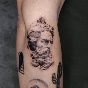 Illustrative tattoo by Kristianne aka krylve #kristianne #krylev #illustrative #sculpture #nepture #poseidan