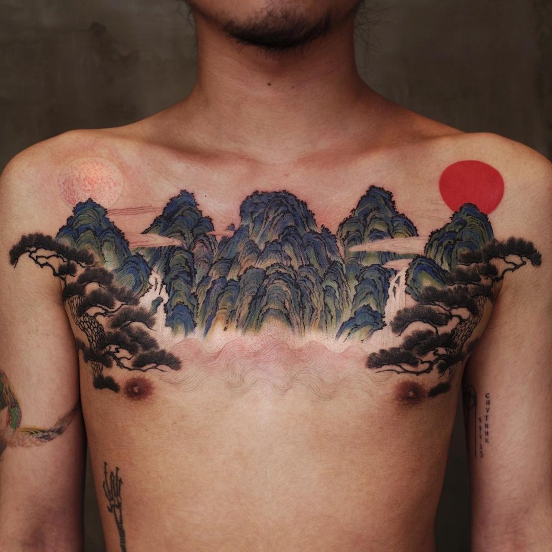 branch under the chest by npaint Tbilisi  rTattooDesigns