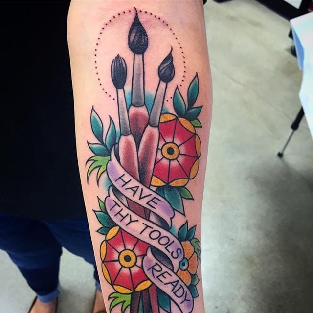 Unleash Your Inner Artist With These Expressive Paintbrush Tattoos   Tattoodo