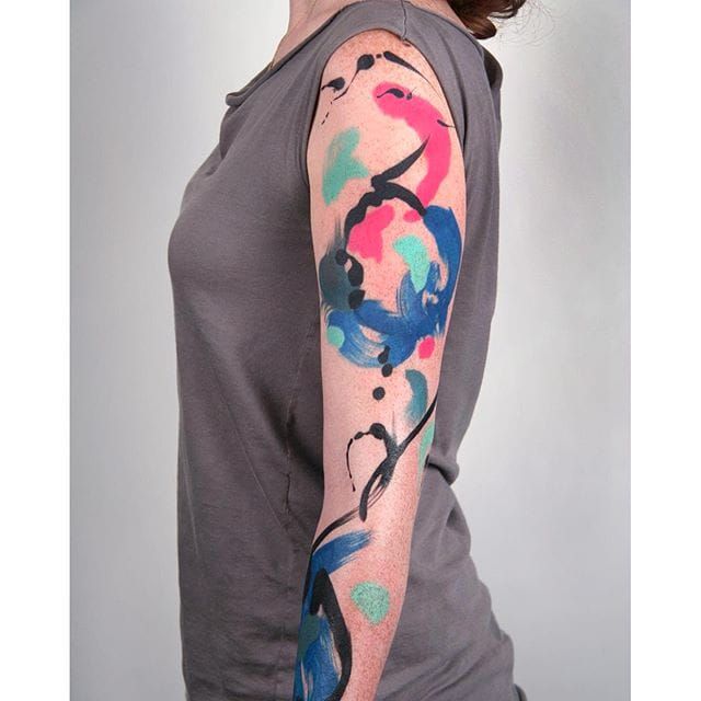 Colorful  Unique Abstract Art Tattoo Designs  TattooGlee  Abstract art  tattoo Modern art tattoos Abstract tattoo