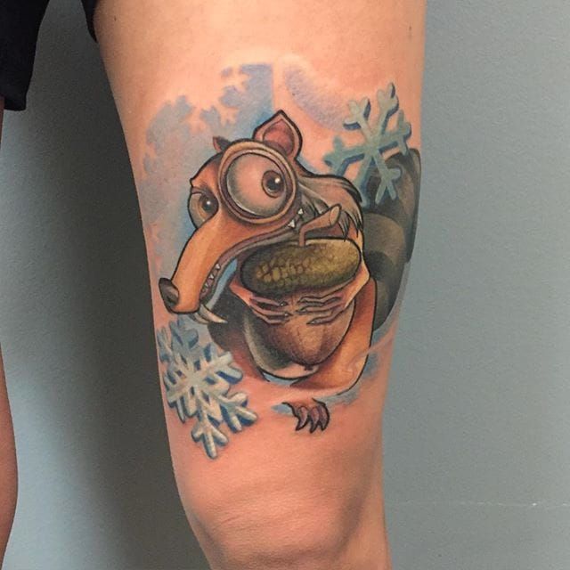 Scrat hunts a Nutdiscovers two in a bag  Funny tattoos Clever tattoos  Tattoos