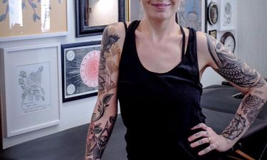 Detailed Botanical Blackwork Tattoos by Kerry Burke