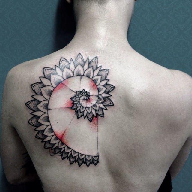 Fibonacci Dodecahedron tattoo on the chest inspired by