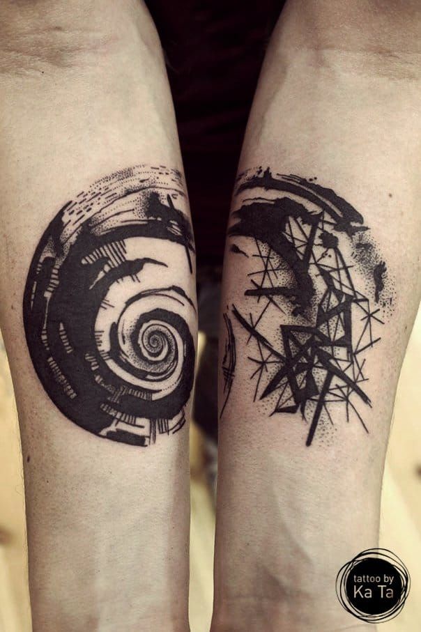 Graphic tattoo by Ka Ta.