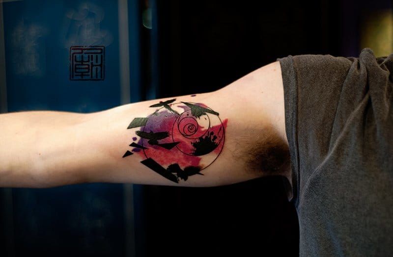 A graphic fractal by Jamie at Tattoo Temple.