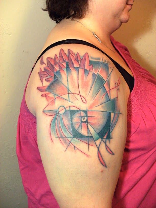 One session fibonacci and flower of life tattoo! #tattoo #tattooart #t... |  TikTok