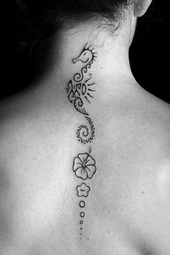 Seahorse linework By Romain Tatouages. #seahorse #linework #delicate #fineline