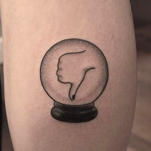 You'd hate to see this in your future. By Welfare Dentist #welfaredentist #stickandpoke #blackwork #toronto #microtattoo #fortuneteller