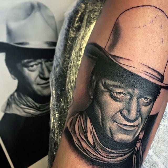 Duke it Out with these Iconic John Wayne Tattoos  Tattoodo