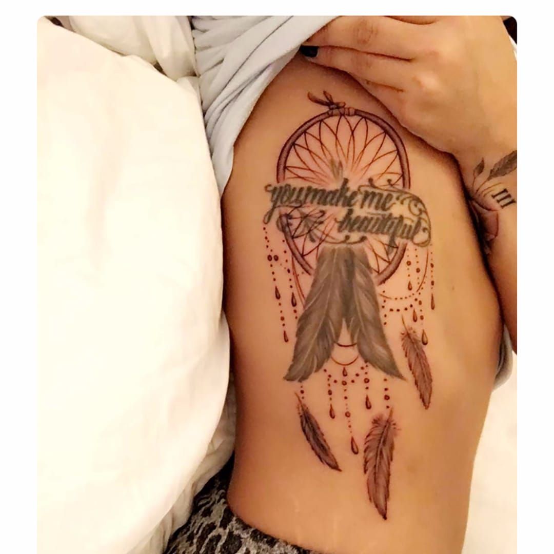 Miley Cyrus Dreamcatcher Ribcage Tattoo  Steal Her Style