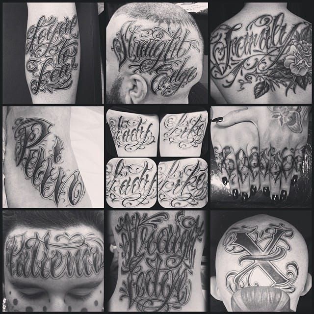 fancy lettering tattoos