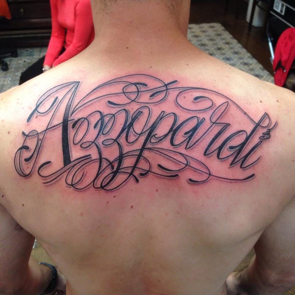 fancy lettering tattoo