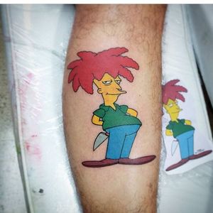 Sideshow Bob! RUN! Via Instagram @jeisson_odink #JeissonOdink #TheSimpsons #SimpsonsTattoo #Simpsons #Funny #SideshowBob