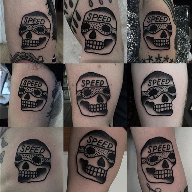 High Hopes Tattoo Aus  Speed skull by khlorisart The classics are always  welcome at High Hopes Tattoo           tattoo trad traditional  tradtattoo 
