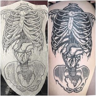 spine and ribs tattoo