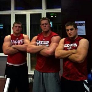 The Watt brothers hanging out in Wisconsin Badger gear. #JJWatt #Wisconsin #WisconsinBadgers #Football