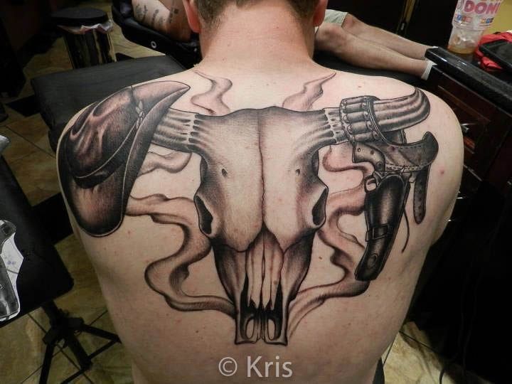 Gun Slinger done by Heath Hinton Gypsy Muse tattooSheffield Alabama  r tattoos
