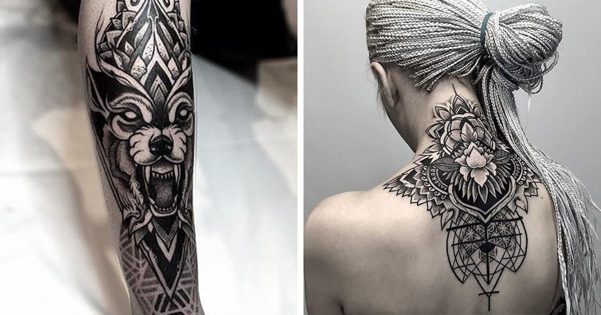 Sharp & Stunning Black Geometric Tattoos by Otheser • Tattoodo