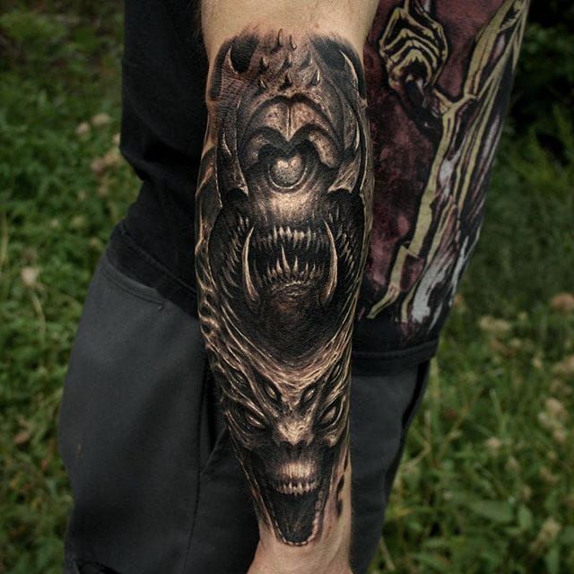 Pitbull Tattoo Phuket  Full arm sleeve Tattoo Black  Grey Realistic  Style Made by Korn httpswwwpitbulltattoothailandcomtattoo knowledgeblackandgreytattoos  Facebook