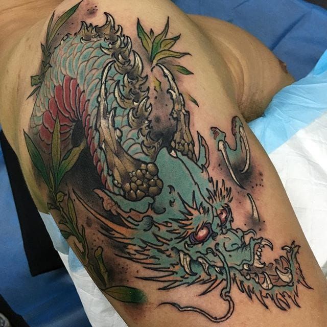 Studio Malm Tattoo  Neo traditional dragon done by Rednosedolphin Done  with Eternal Ink Aftercare Tattoo Armour and Balm Tattoo Contact  bookingstudiomalmcom  Facebook