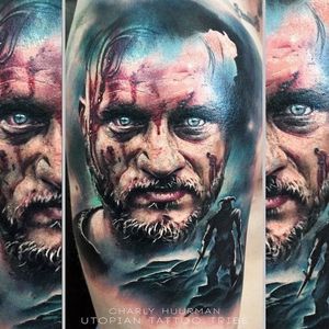 Ragnar tattoo by Charly Huurman #CharlyHuurman #ragnar #ragnarlothbrok #vikings #portrait
