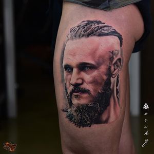 Ragnar tattoo by Gorsky #Gorsky #ragnar #ragnarlothbrok #vikings #portrait