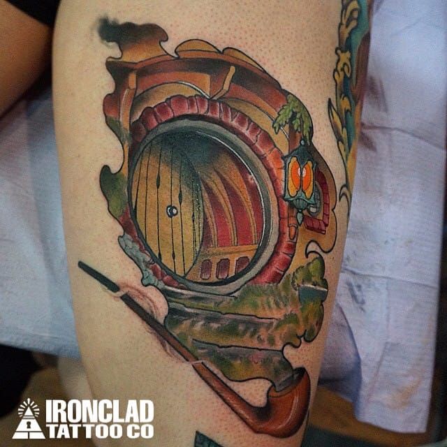 Gökçe ÖzaslanTattoo Artist on Instagram Hobbit house  lordoftherings  gokceozaslan hobbit lotr bagend hobbiton naturetattoo freedom  circletattoo colortattoo