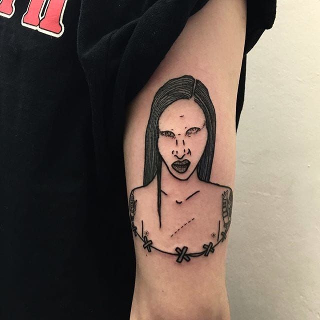 21 Shocking Marilyn Manson Tattoos  Tattoo Ideas Artists and Models