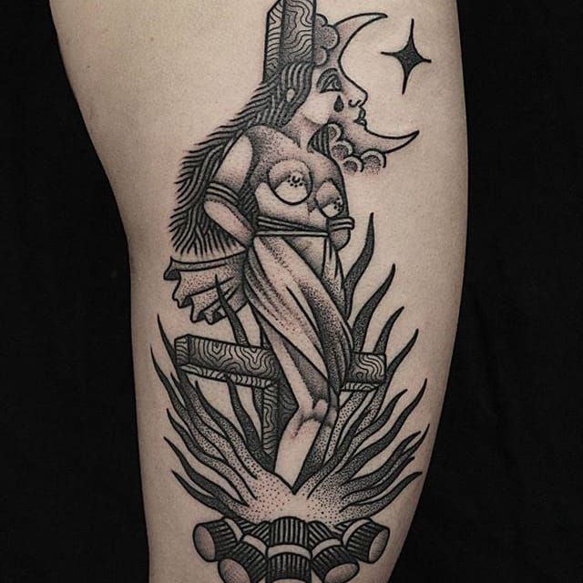 13 Dark Burning Witch Tattoos  Tattoodo