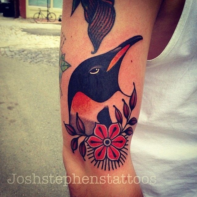 20 Penguin Tattoos On Leg