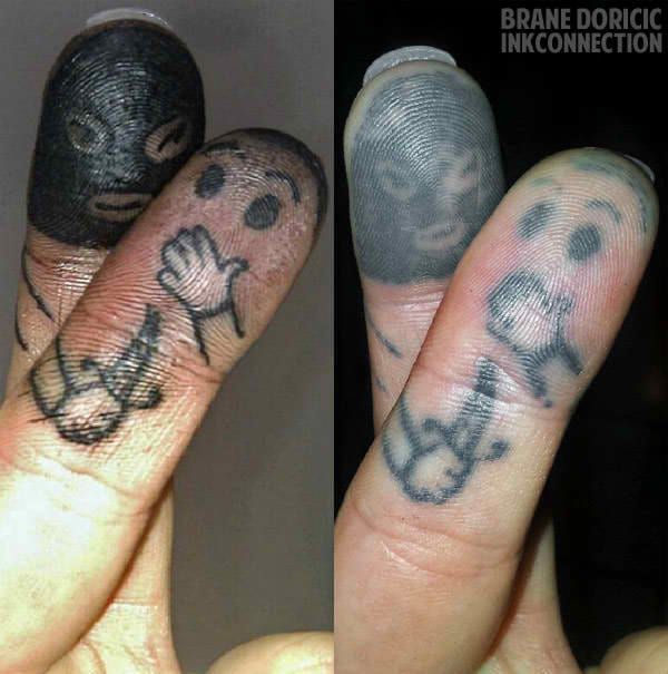 Finger tattoo by Brane Doricic, Ink Connection tattoo parlour, Rijeka, Croatia.