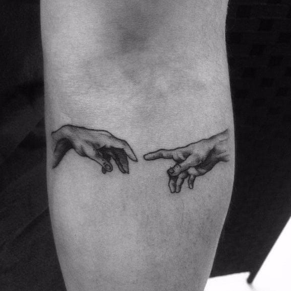 Hands Reaching  Arm Tattoo with Only Lines  Tattoos Friendship tattoos Hand  tattoos