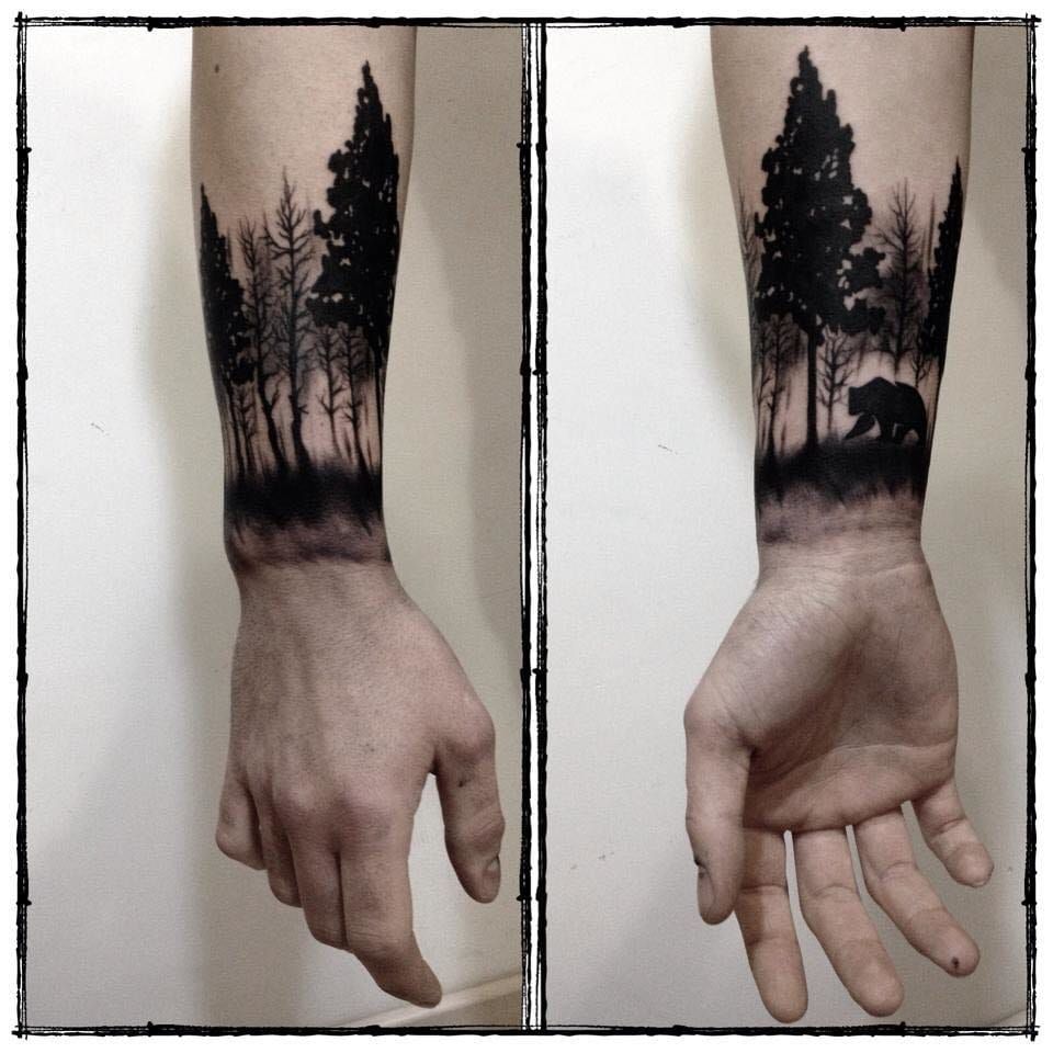Forest tattoo  Wrist tattoos for guys Tattoos Arm tattoo