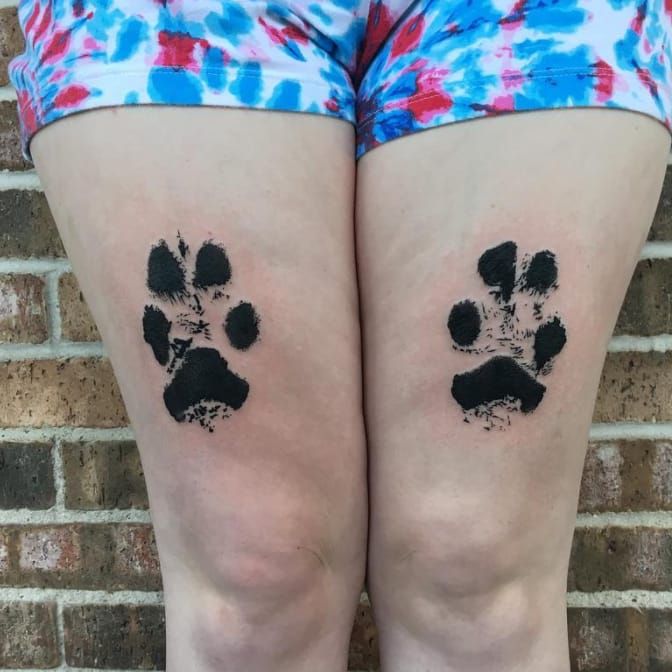 Pin on Paw Tattoo On Thigh