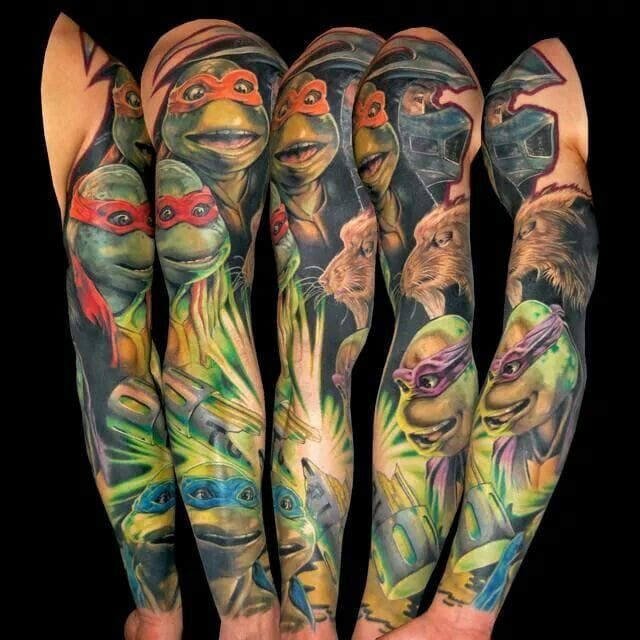 Fantastic full turtle sleeve by Tony Sklepic