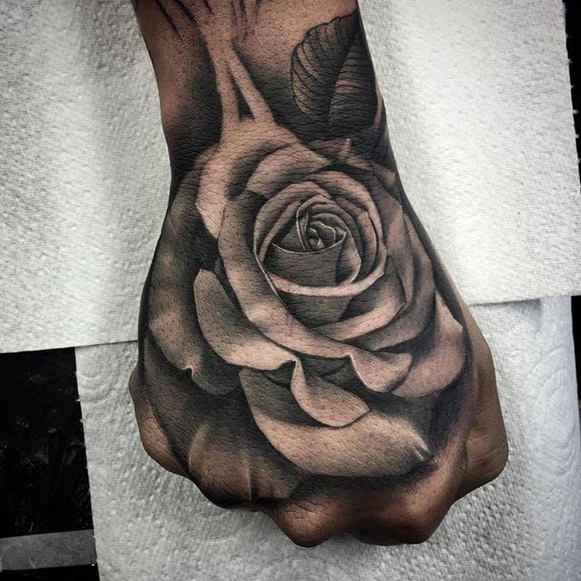 Rose Flowers And Skull Tattoos Designs