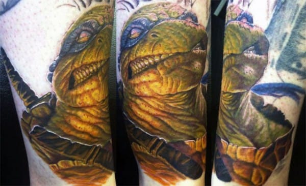 Stunning Leonardo tattoo by Chip Rutz