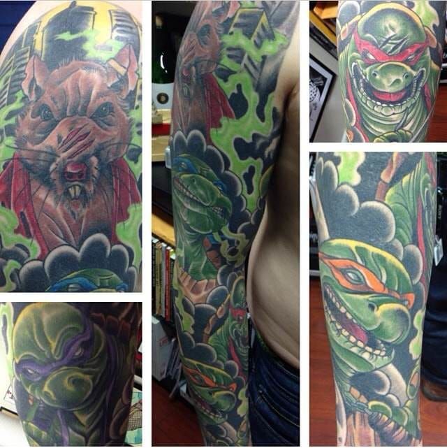Love this turtle sleeve by Johnny Fry