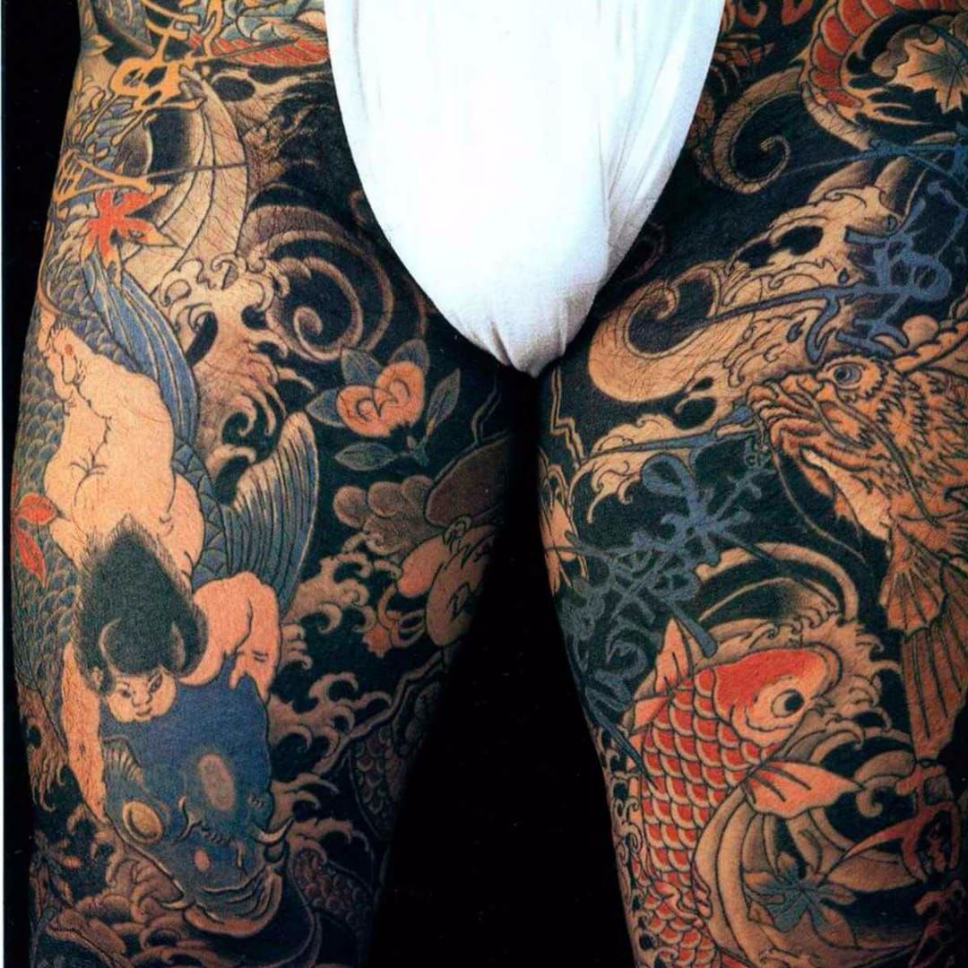 Samurai and Dragon Koi Sleeve Tattoo