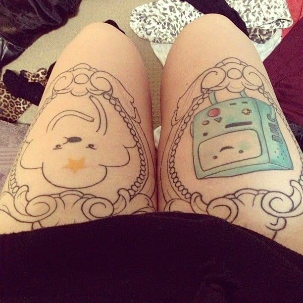 Adventure Time tattoo, artist unknown
