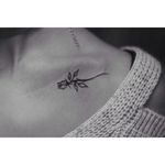 Minimalist collarbone tattoo by Osman Süel. #OsmanSuel #minimalist #floral #flower #botanical #subtle #micro #collarbone