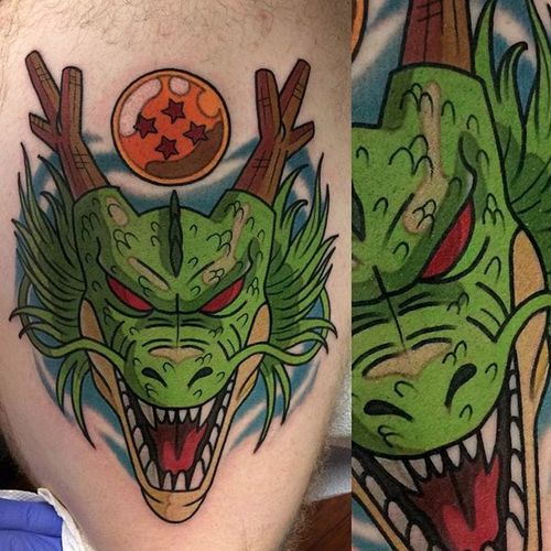 Shenron tattoo by Adam Perjatel. #AdamPerjatel #anime #dragonball #dbz #dragonballz #dragon