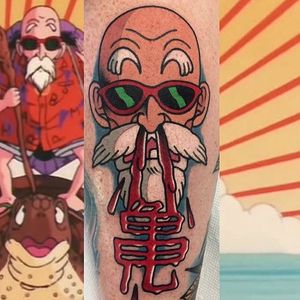Master Roshi tattoo by Adam Perjatel. #AdamPerjatel #anime #dragonball #dbz #dragonballz