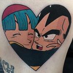 Bulma and Vegeta tattoo by Adam Perjatel. #AdamPerjatel #anime #dragonball #dbz #dragonballz